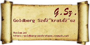 Goldberg Szókratész névjegykártya